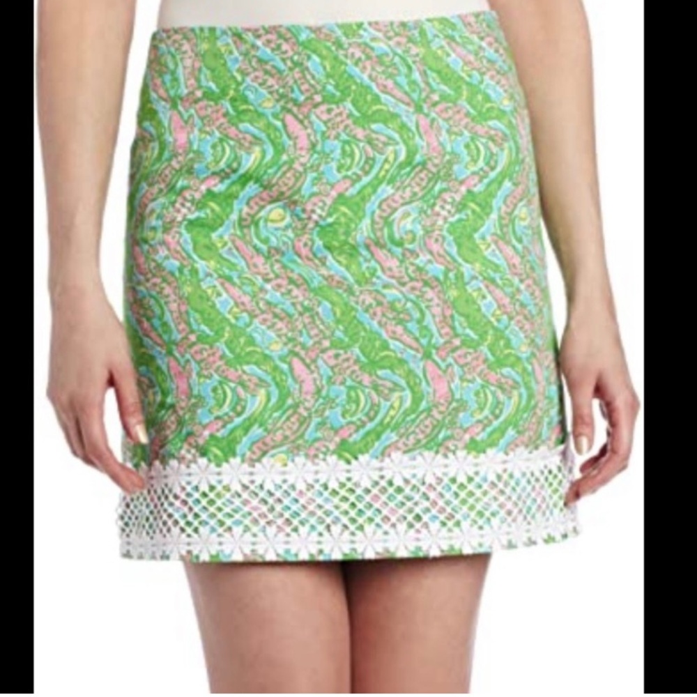 Lilly Pulitzer Skirt with Lace Trim